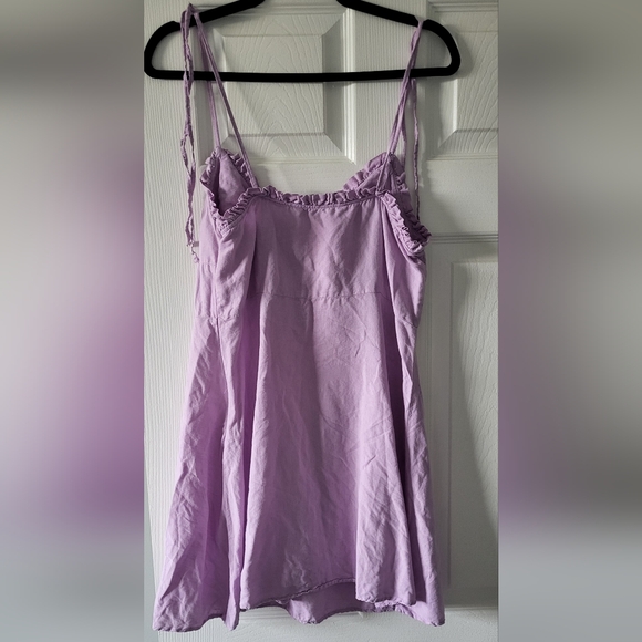 Zara lilac linen Mini Dress - Picture 2 of 4